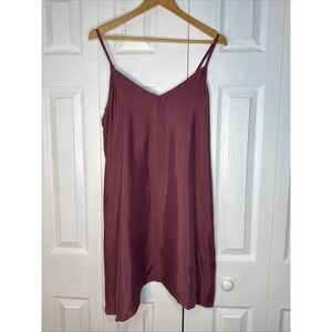 Athleta Size Large Calm Cool Slip Dress Tawny Rose Lounge Sleep‎ Relax Summer